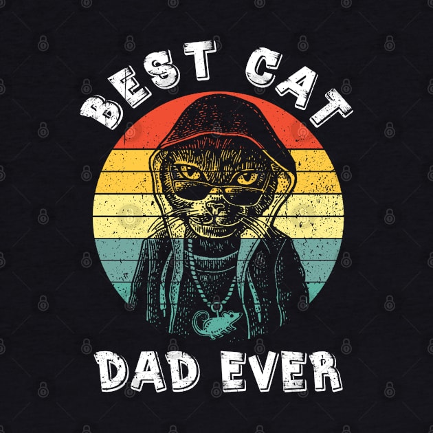 Best Cat Dad Ever Vintage Sunset by Jason Smith